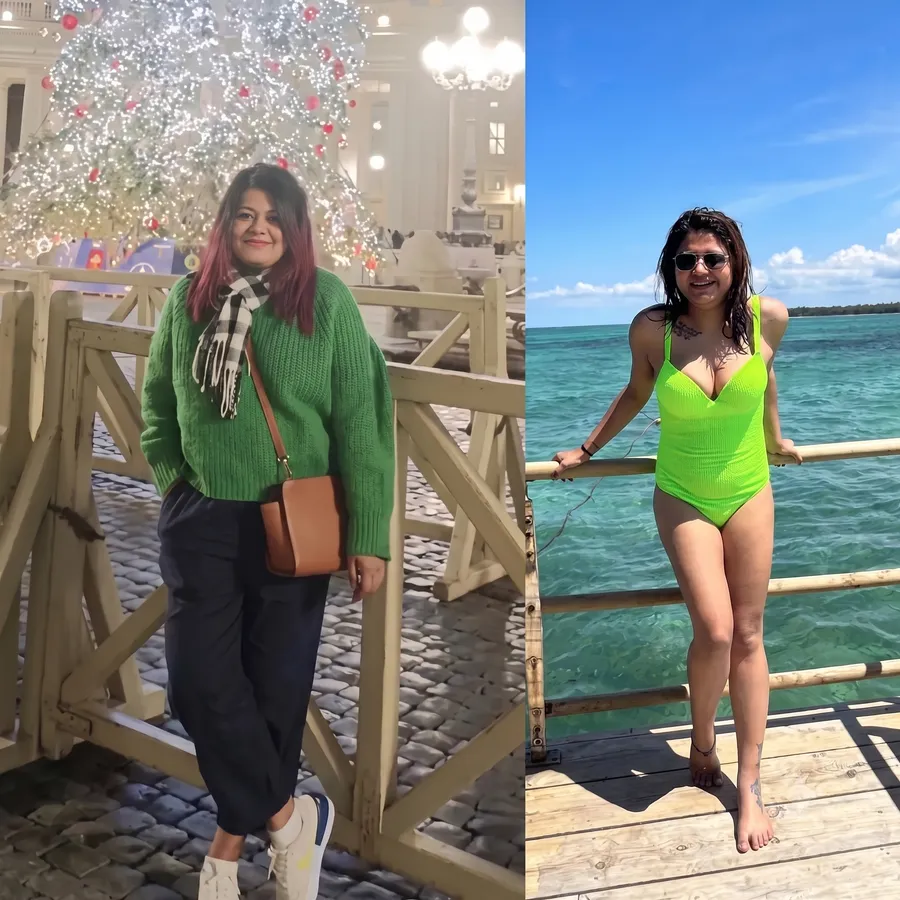 Client before and after transformation with Coach Mawra
