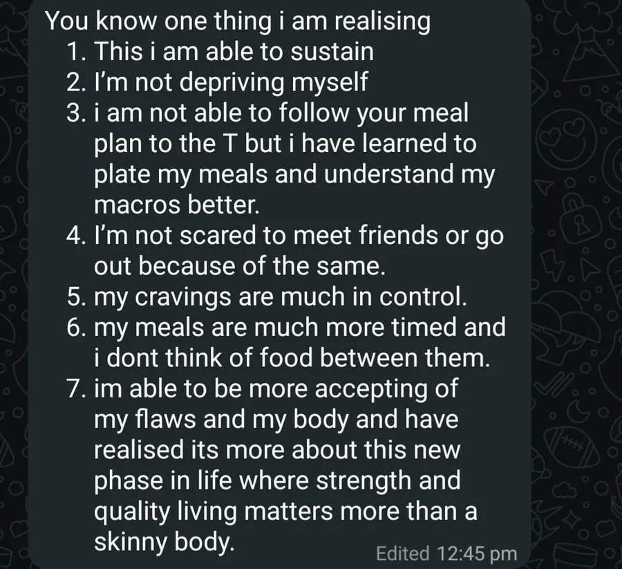 Written testimonial from a Coach Mawra client