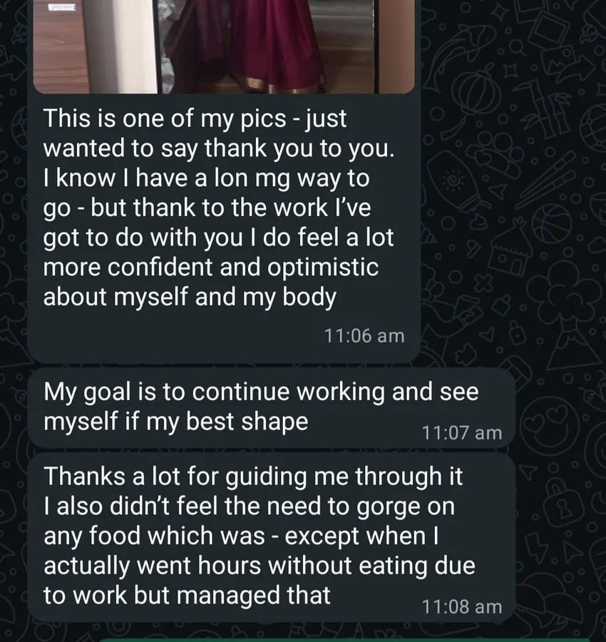 Written testimonial from a Coach Mawra client