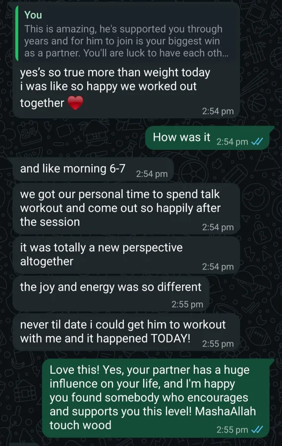 Written testimonial from a Coach Mawra client